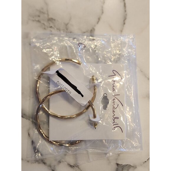 Gold-Tone Gloria Vanderbilt Twisted Hoop Earrings With Secure Backings - Picture 2 of 5